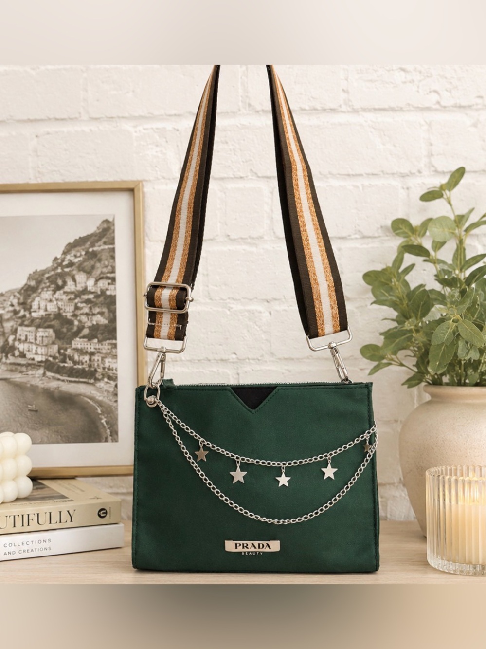 Prada Darker Green Beauty/Cosmetic Bag GWP item